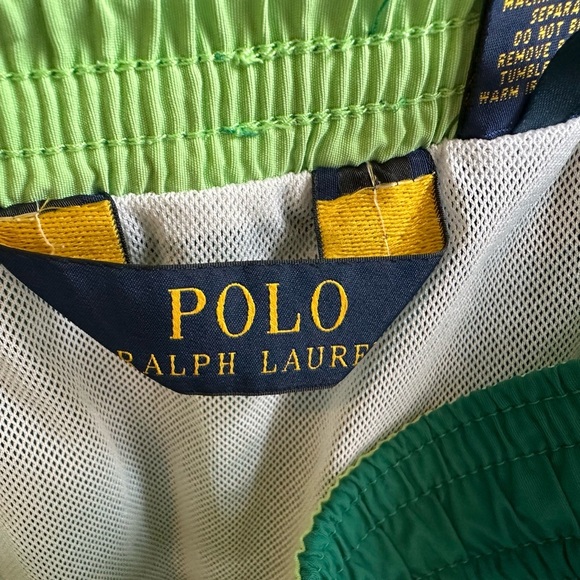 Polo Ralph Lauren Men’s Swim Trunks Size XL Dark Green Shorts Lime Green Pony - Picture 5 of 8